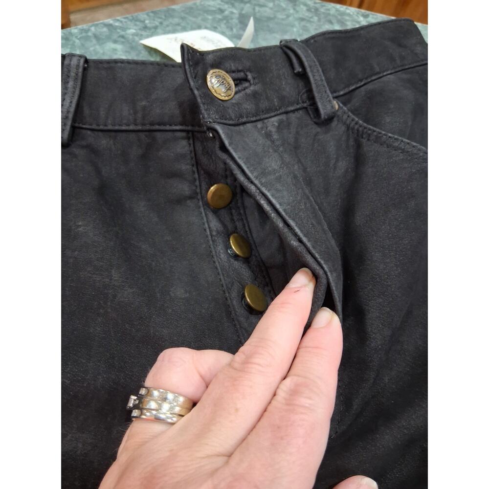 Gipsy Mens Genuine Leather Suede Nubuck Trousers Biker Motorcycle Pants 30 X 31 - Picture 3 of 13